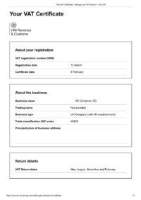 VAT Certificates