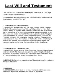 Last Will and Testament