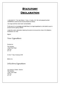 Statutory Declaration