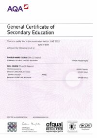 GCSE Certificates