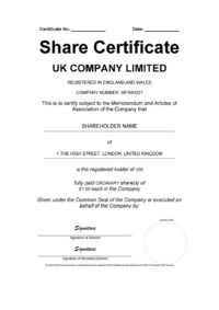 Share Certificate